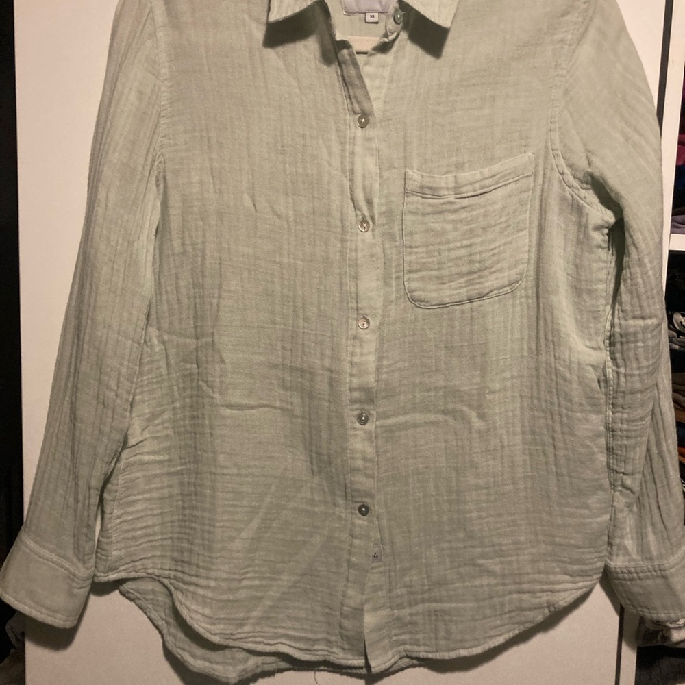 Rails Light Sage Green Button-Up Gauze Shirt